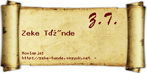 Zeke Tünde névjegykártya